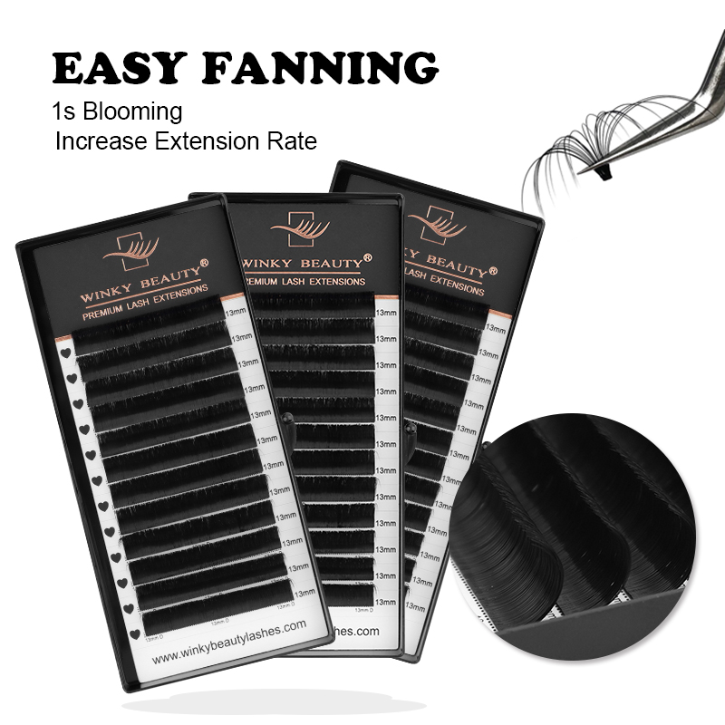 Eyelash Extension Mega Volume - Winky Beauty 簡単ファンまつげメガボリュームまつげトレイ 8-15 ミリメートルすべてのサイズプレミアムミンクまつげエクステンション供給美容メイク