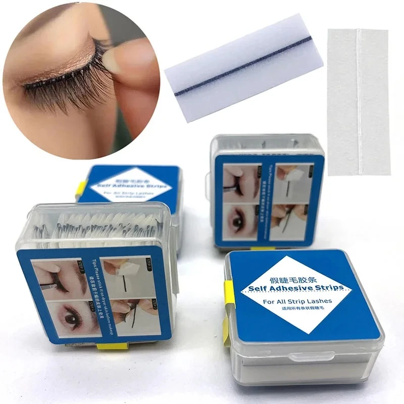 Eyelash Extension No 9 - 40 ピース/箱再利用可能な自己粘着接着剤不使用まつげ接着剤ストリップ接着剤なし低刺激性つけまつげエクステンションメイクアップツール