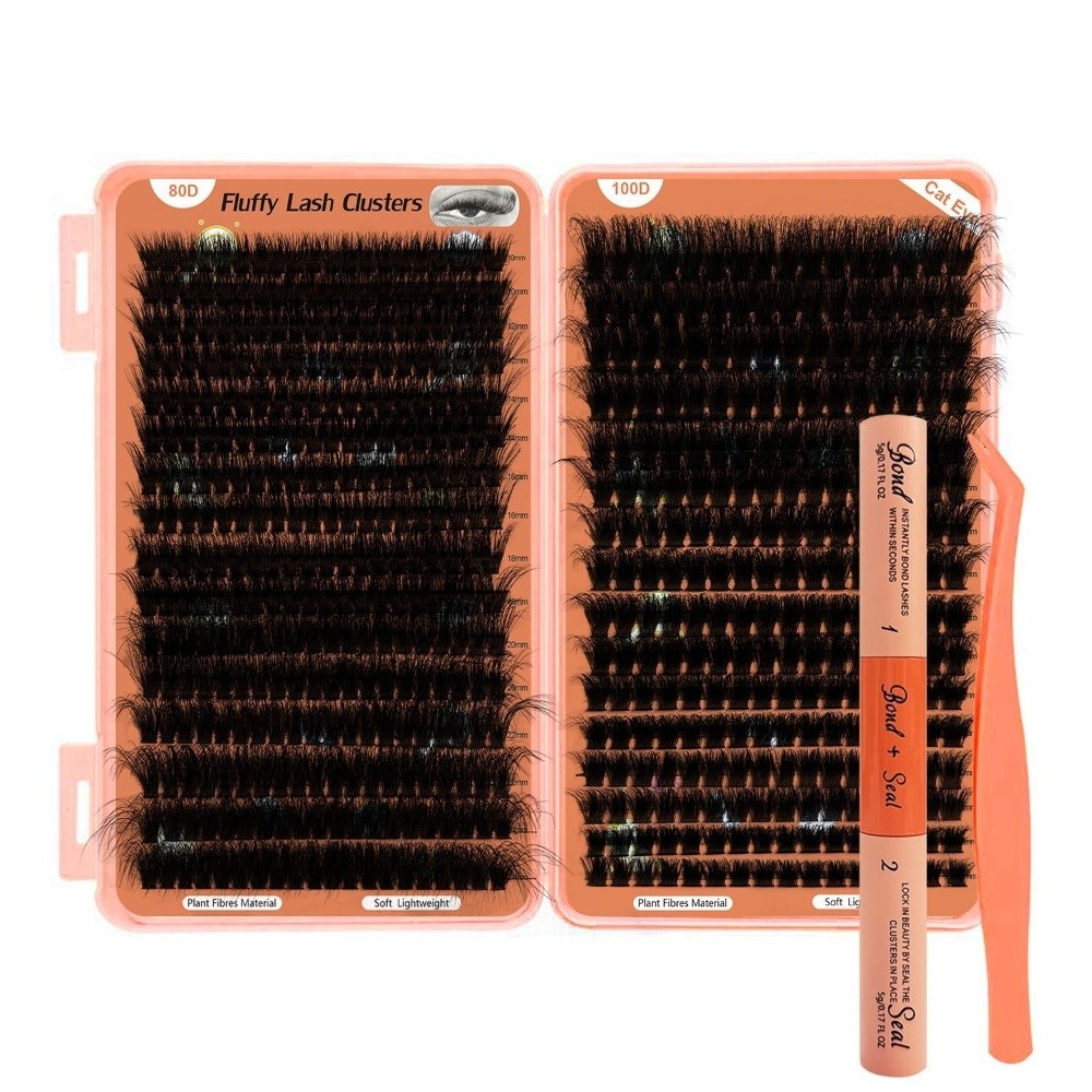 Eyelash Extension Mega Volume - 長持ちDカールつけまつげ メガボリューム 10-24mmミックスレングス まつげエクステ ラッシュクラスター メイクアップ強化