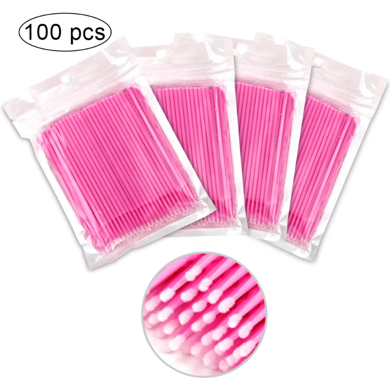 100本/袋 使い捨てまつげブラシ まつげ除去スワブ マイク - Eyelash Extension Remover のレビューと価格