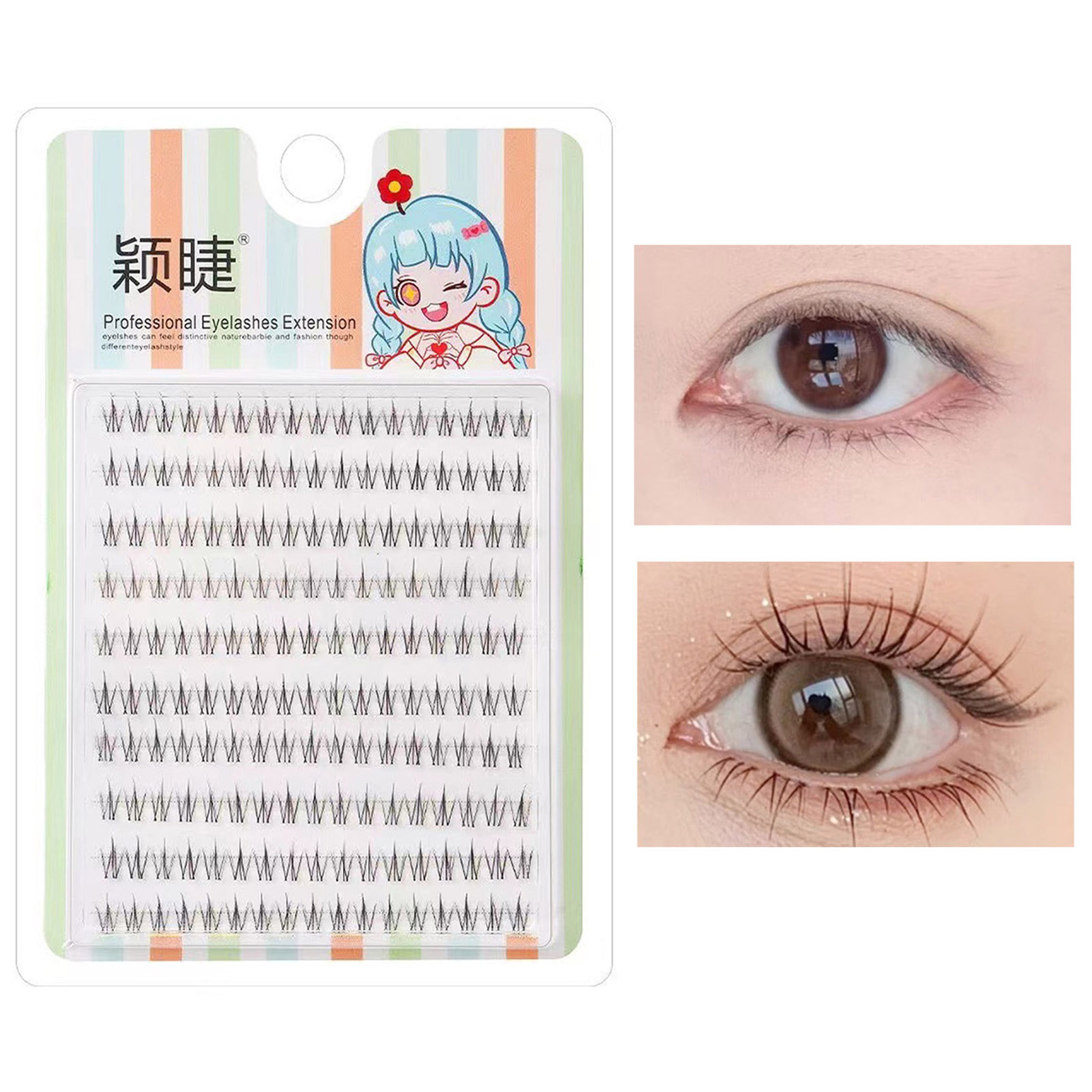 うっすらとした個別まつげ韓国下まつげナチュラルリアルなセグメ - Eyelash Extension Korean のレビューと価格