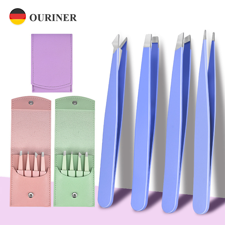 4 個眉毛ピンセット脱毛ステンレス鋼まつげクリッププロフェッ - Eyelash Extension Remover のレビューと価格