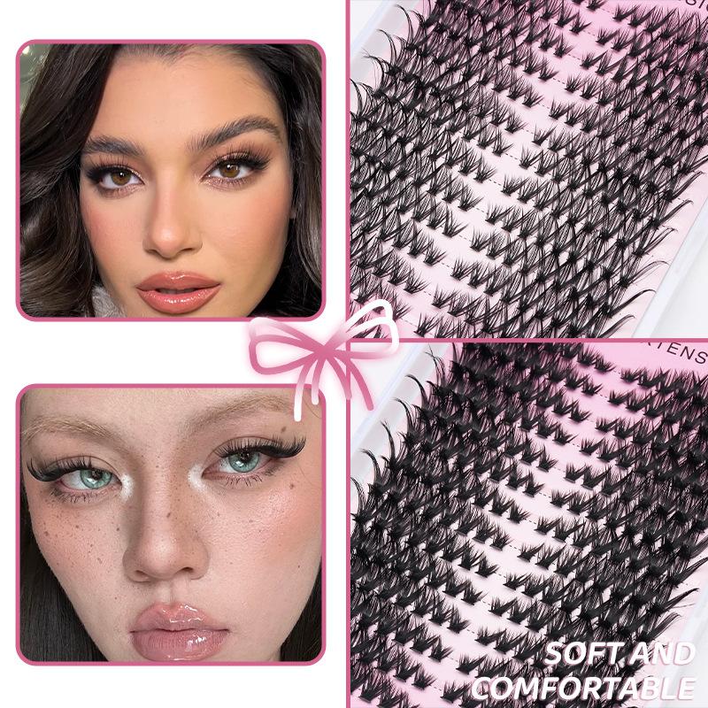 14列DIYまつげエクステクラスター、個々のまつげボリューム - Eyelash Extension Or Extensions のレビューと価格