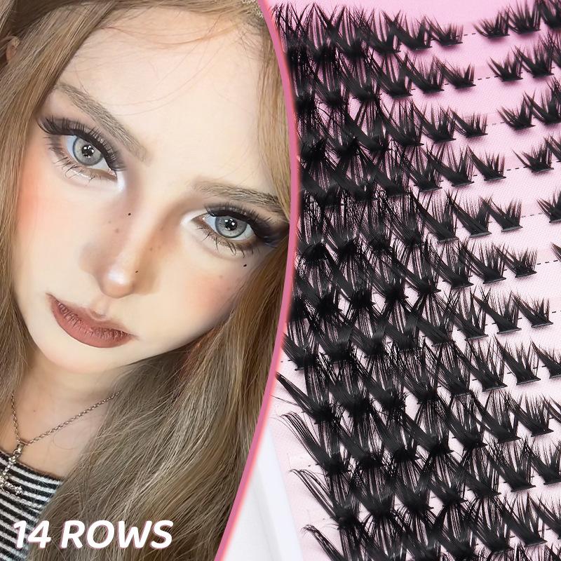 14列DIYまつげエクステクラスター、個々のまつげボリューム - Eyelash Extension Or Extensions のレビューと価格