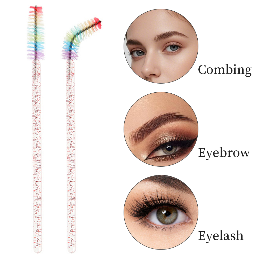 50 個レインボークリスタルまつげメイクブラシ使い捨てマイク - Eyelash Extension Remover At Home のレビューと価格