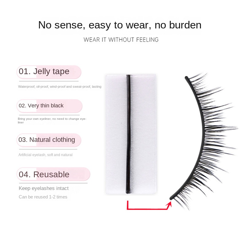 40 ピース/箱再利用可能な自己粘着接着剤不使用まつげ接着剤 - Eyelash Extension No 9 のレビューと価格