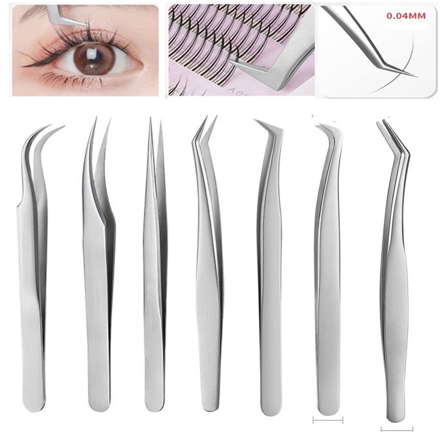 7 個の高精度ステンレス鋼まつげエクステンションピンセット  - Eyelash Extension Or Extensions のレビューと価格