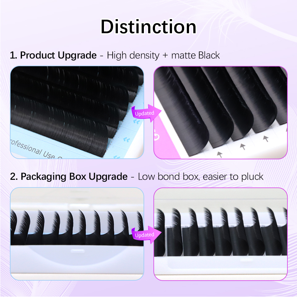 AGUUD 5 トレイ/ロット新しいスーパーマットブラック個 - Eyelash Extension Mega Volume のレビューと価格