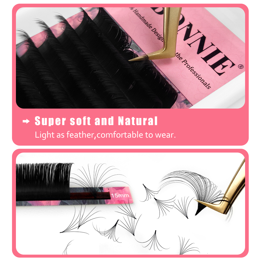 ABONNIE マットブラック簡単ファンまつげカシミヤブルー - Eyelash Extension Mega Volume のレビューと価格